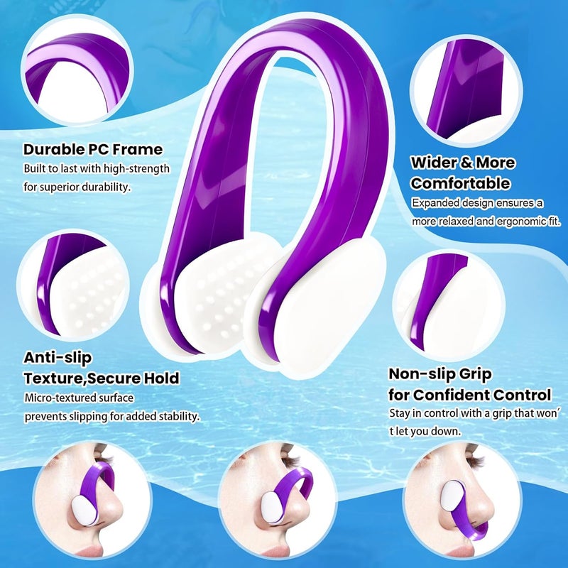 STSAIL Swimming Nose Clip - 10 Packs Silicone Swim Nose Plugs for Kids (Age 7+) and Adults,Waterproof Pool Nose Plugs for Diving Swimming and Other Water Sports with Storage Box,Multi-Color - Image 2
